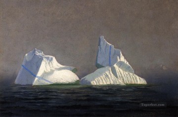  paisaje Pintura - Paisaje marino de icebergs William Bradford